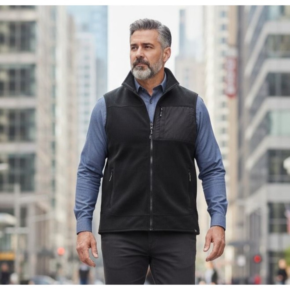 Alpine Design Mens Fleece Vest XL‎ Extra Large Black Full Zip Mountain Vest